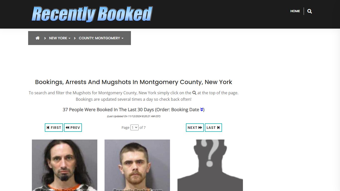 Bookings, Arrests and Mugshots in Montgomery County, New York