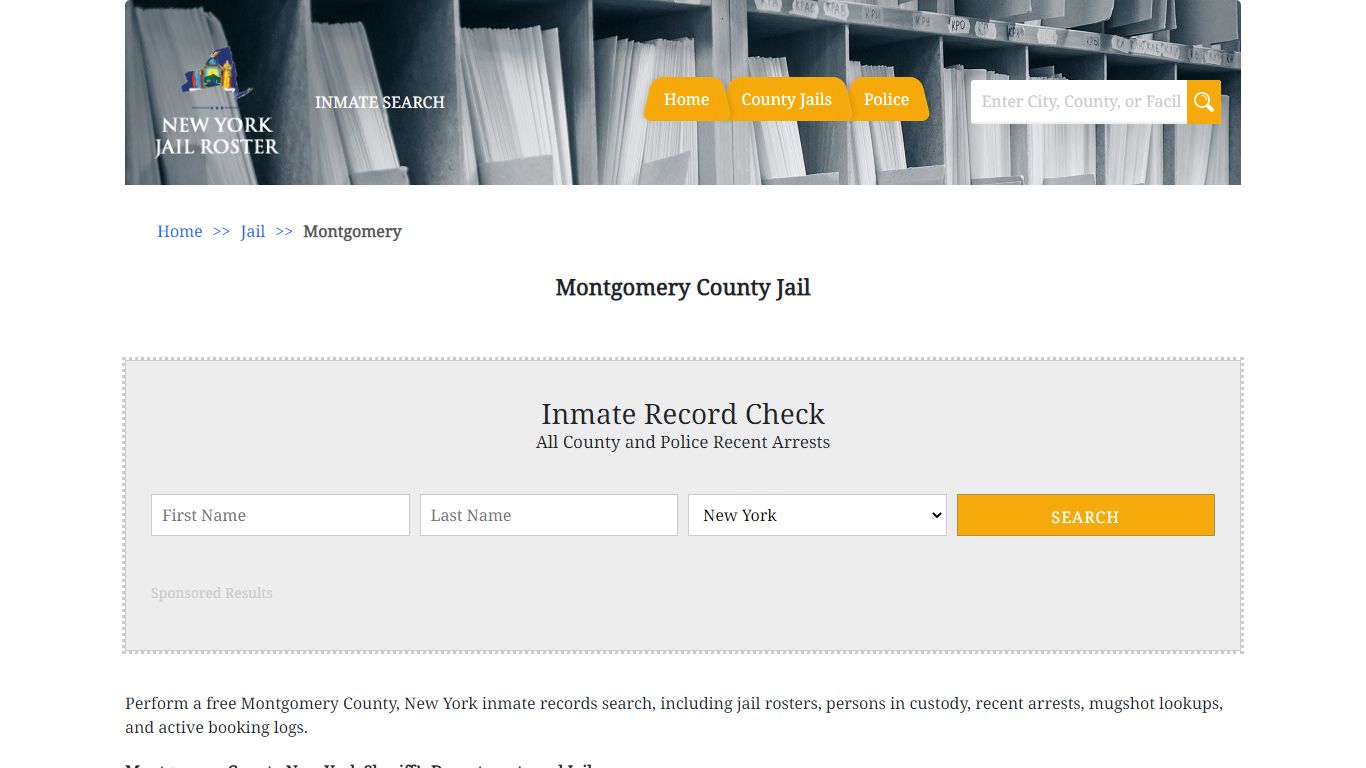 Montgomery County Jail - Jail Roster Search