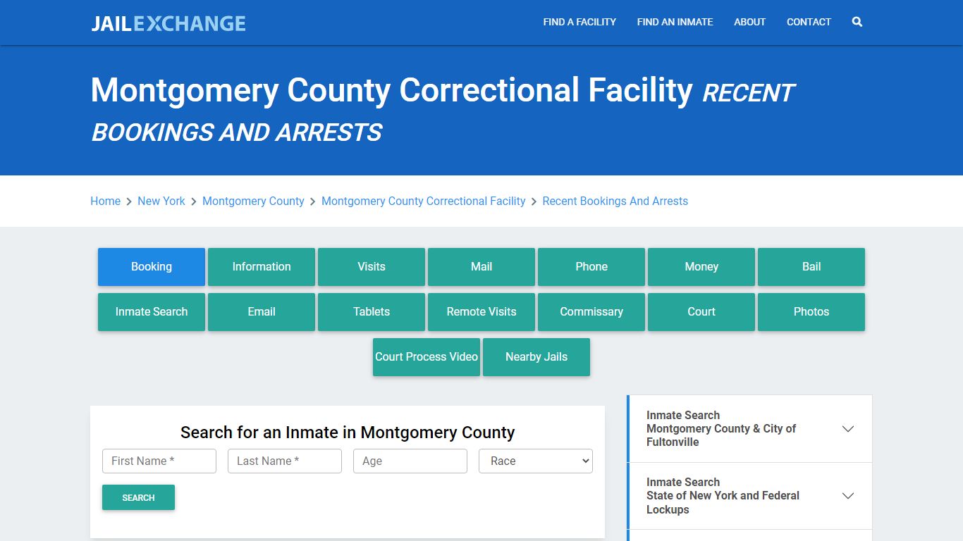 Montgomery County Correctional Facility Recent Bookings And Arrests